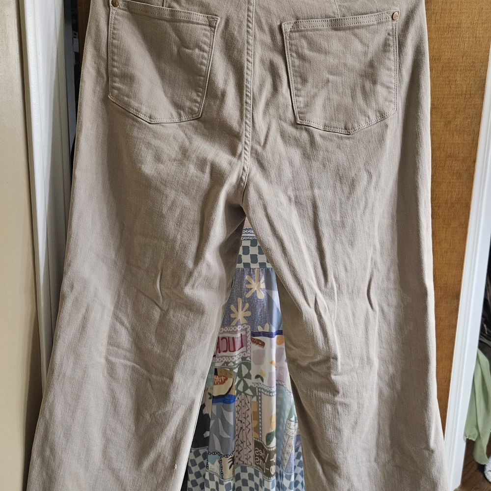 Judy Blue Tan Pants with Leather Logo Patch - Picture 4 of 4